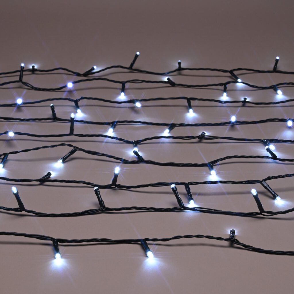 Festive 50 LED White Battery Operated String Lights 5020244022083 2